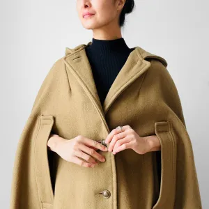 1940s Olive Hooded Military Uniform Heavy Wool Cape - Sz. O/S