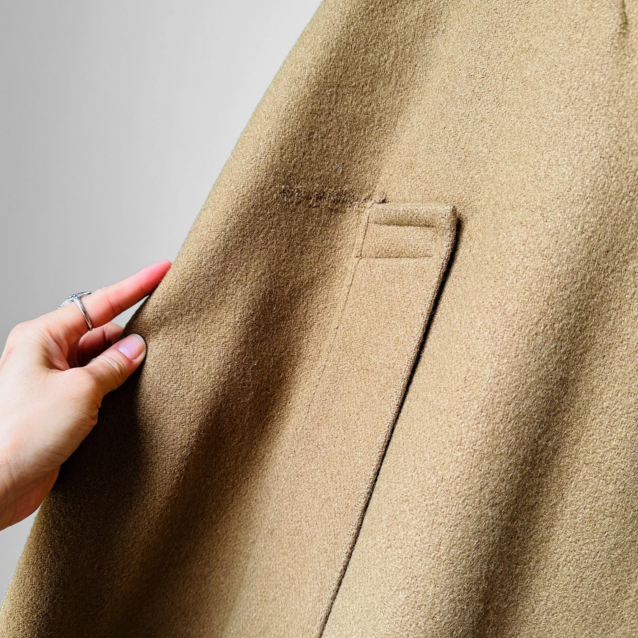 1940s Olive Hooded Military Uniform Heavy Wool Cape - Sz. O/S