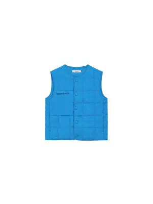 Archive Kid’s Flower-Warmth Quilted Gilet—cerulean blue