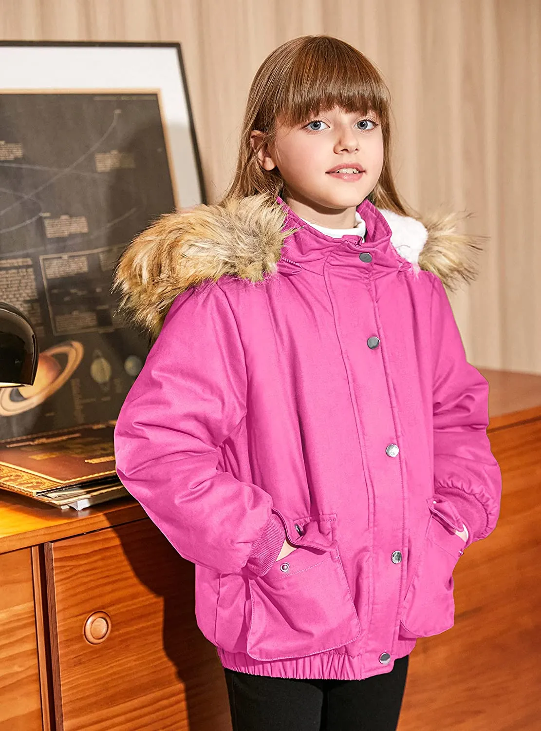 Arshiner Kids Girls Winter Coats Warm Thick Padded Hooded