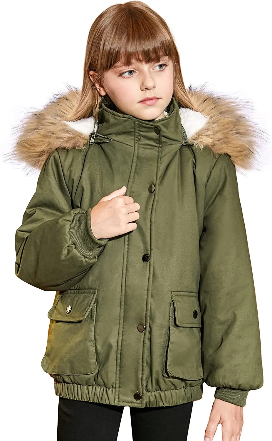 Arshiner Kids Girls Winter Coats Warm Thick Padded Hooded