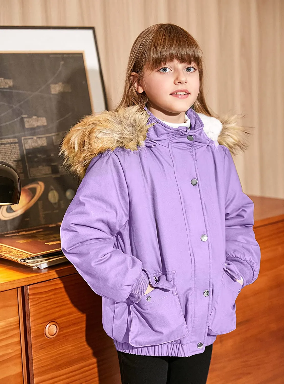 Arshiner Kids Girls Winter Coats Warm Thick Padded Hooded