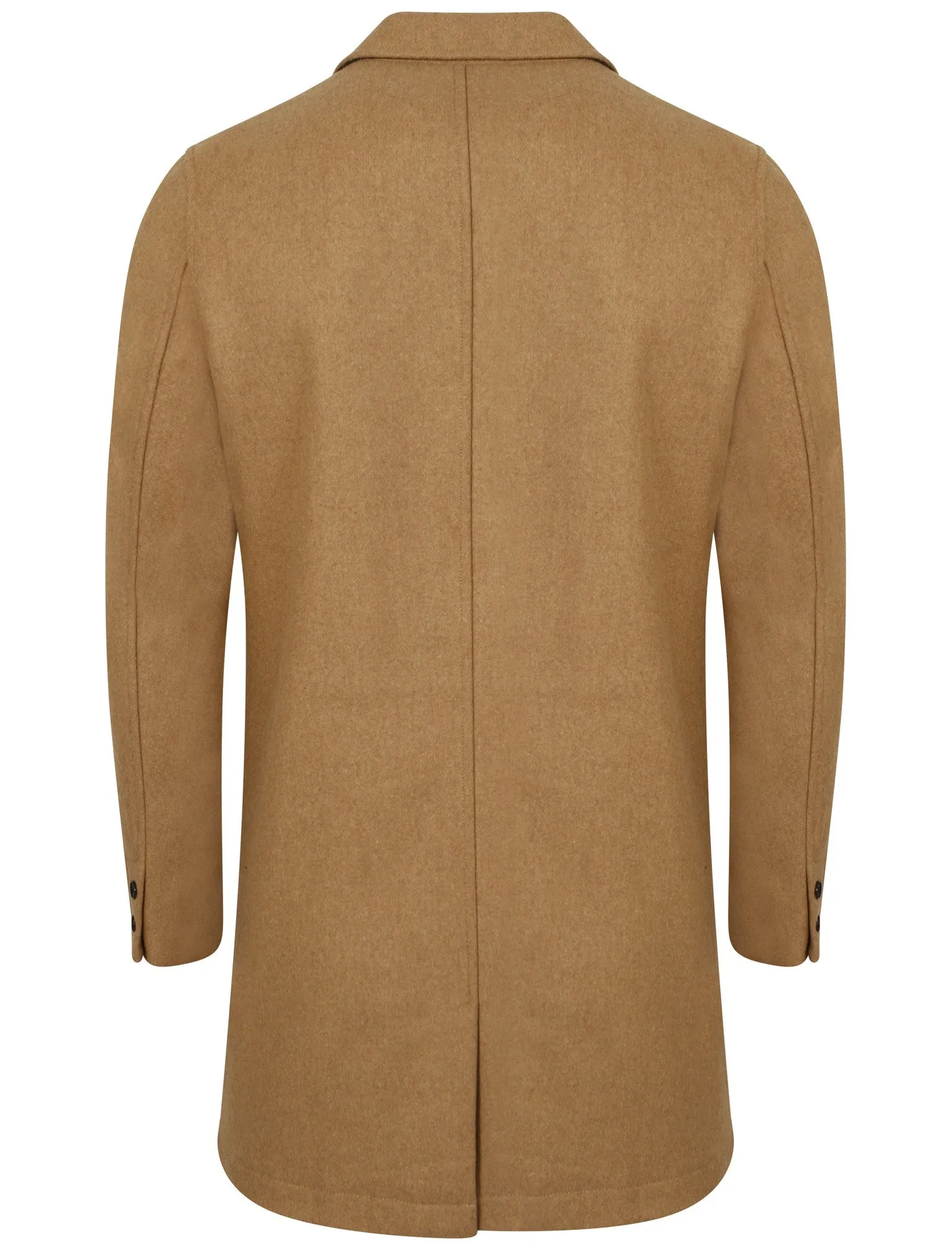 Bezout Button Up Wool Blend Overcoat in Camel - Tokyo Laundry