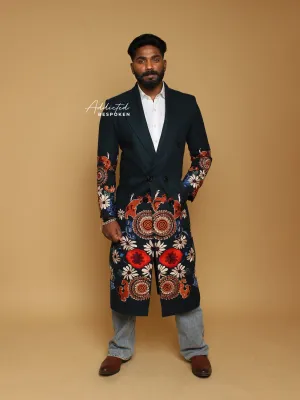 Embroidered Horizon Overcoat