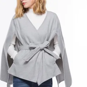 Fashion V Neck Lace Cape Coat