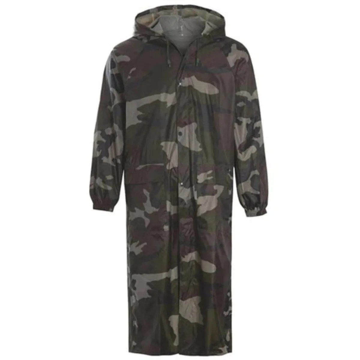 Game Long Plain Waterproof Rain Coat - Camo
