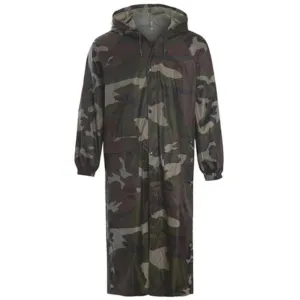 Game Long Plain Waterproof Rain Coat - Camo