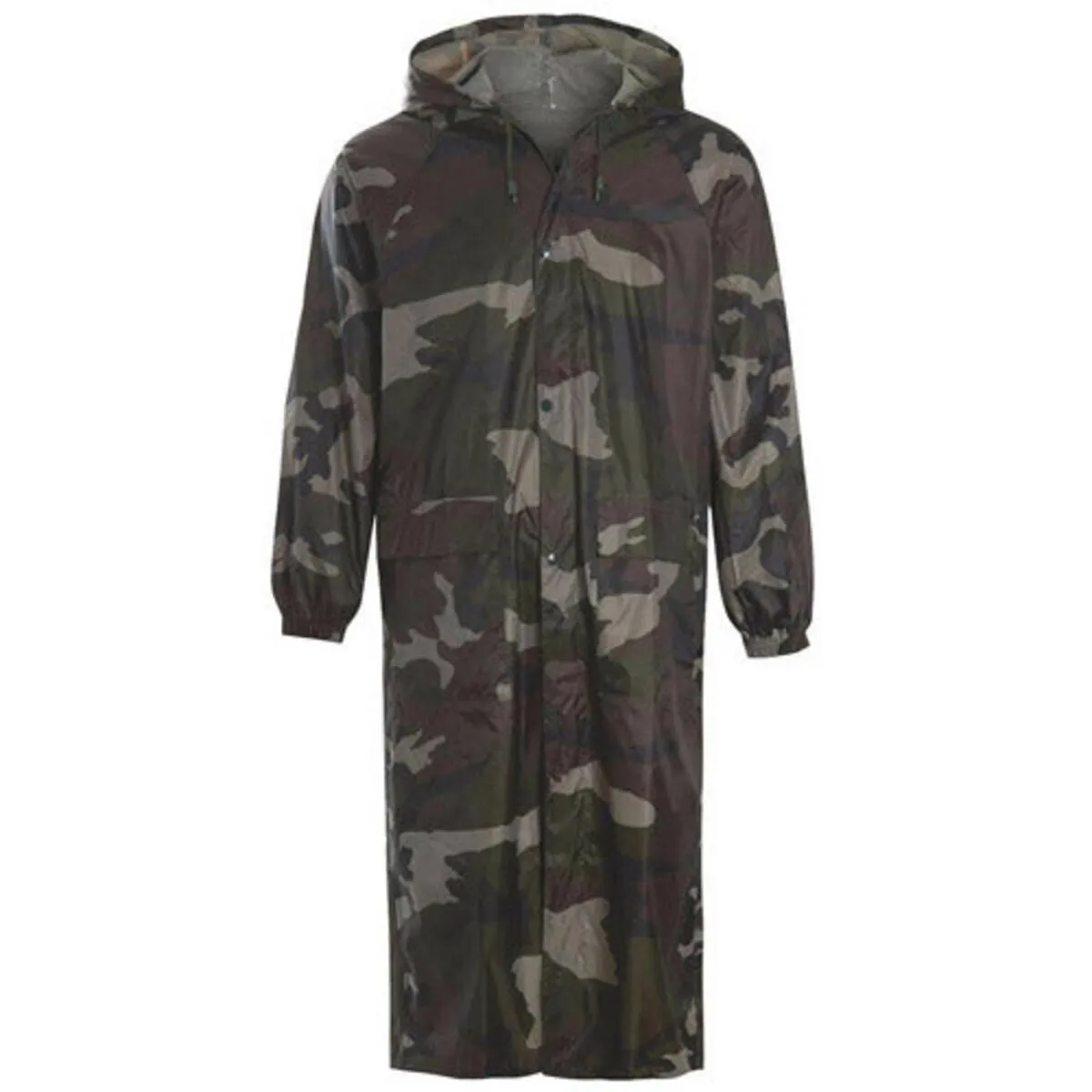 Game Long Plain Waterproof Rain Coat - Camo
