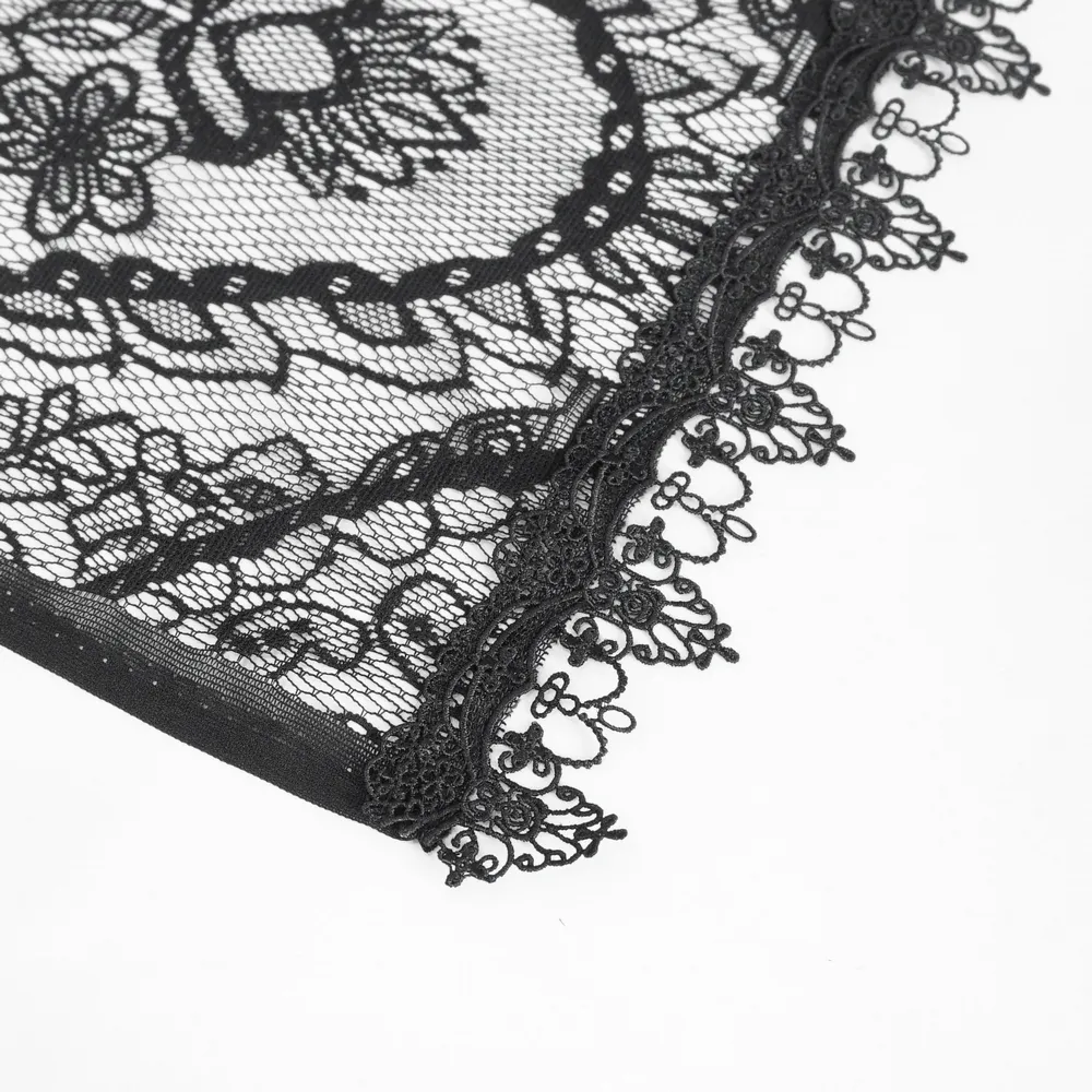 Gothic Sleeveless Hooded Lace Tasseled Cape For Women