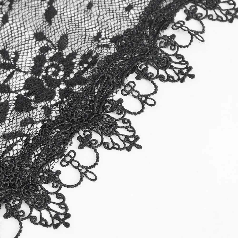 Gothic Sleeveless Hooded Lace Tasseled Cape For Women