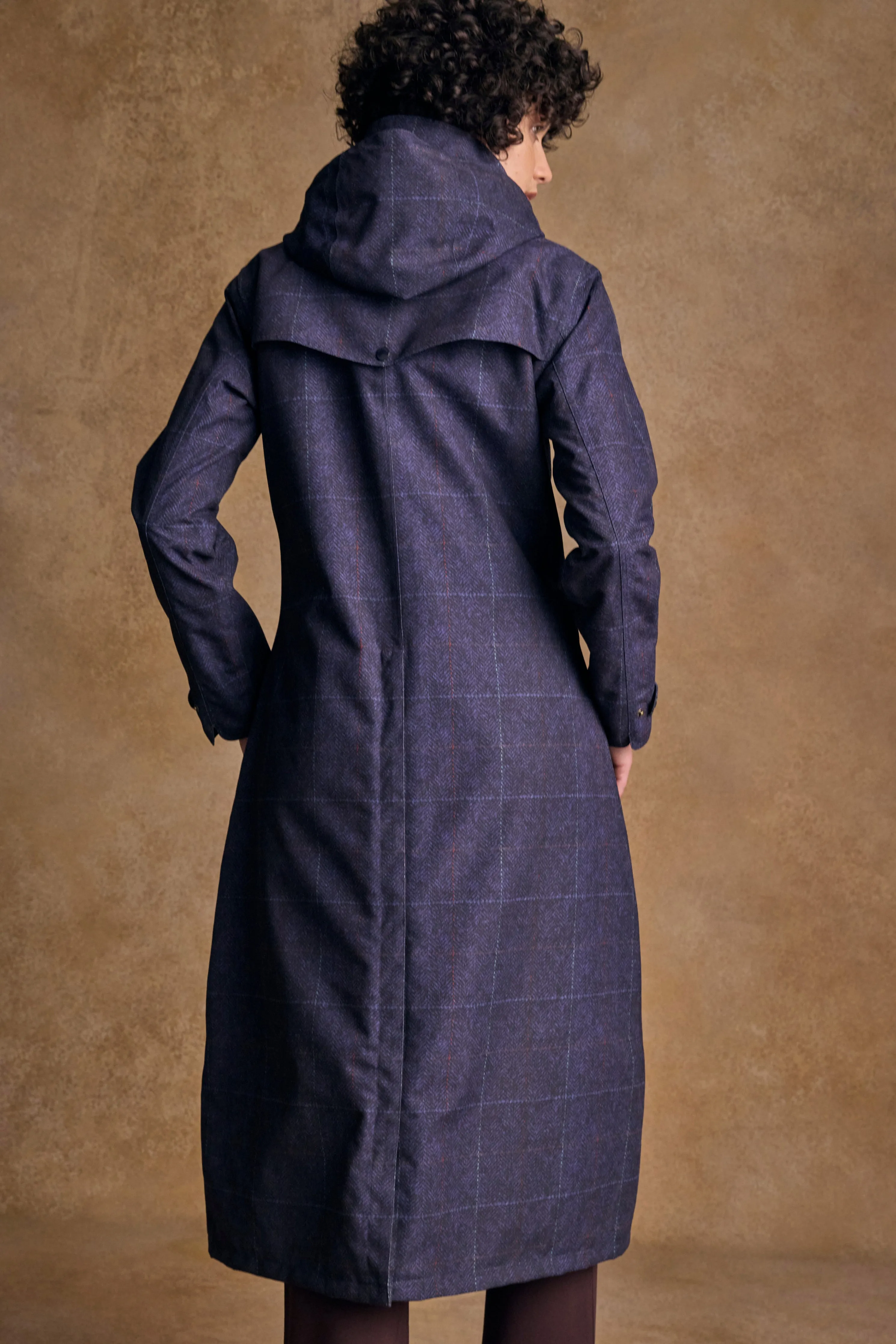 Hannah Waterproof Coat - Navy Windowpane