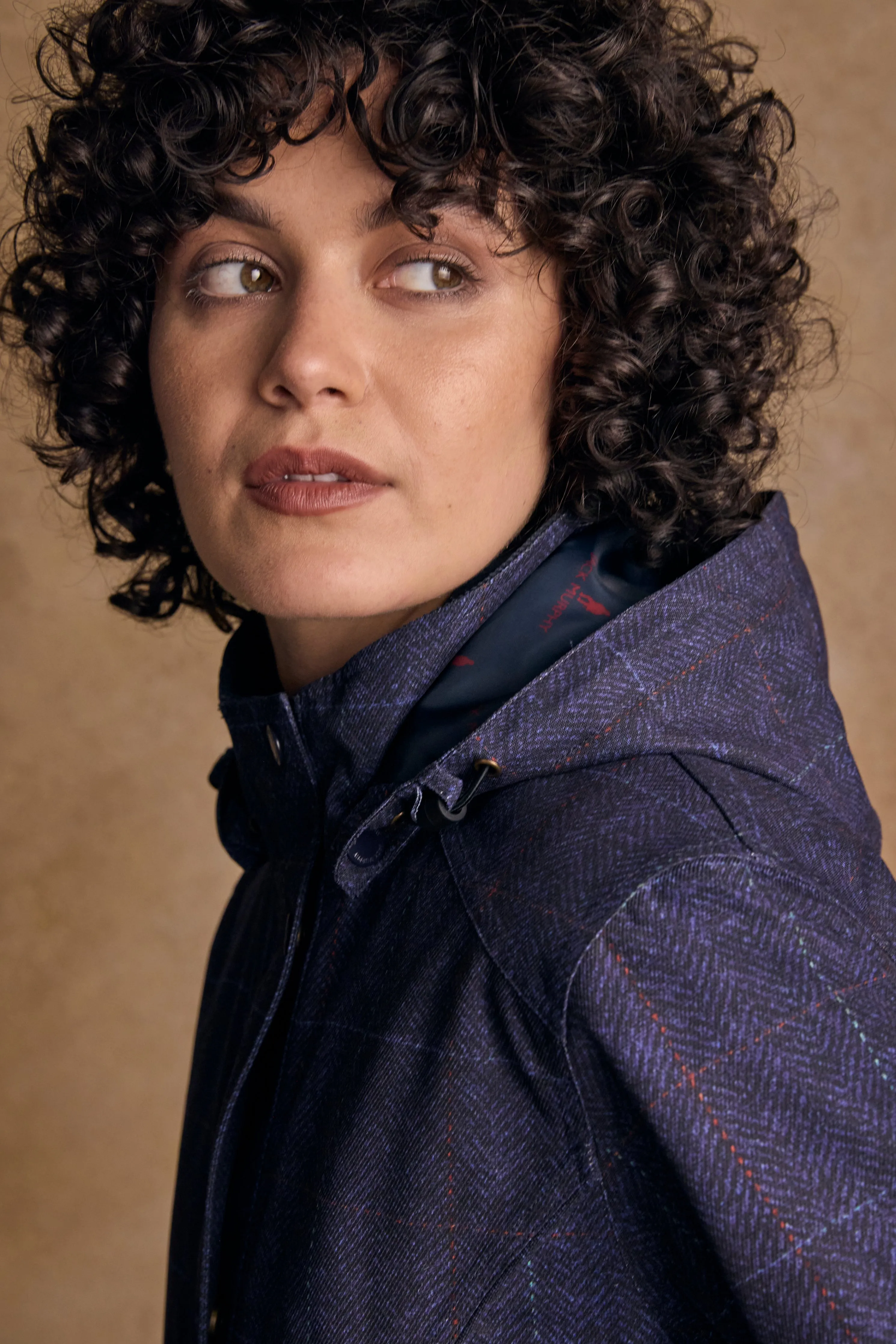 Hannah Waterproof Coat - Navy Windowpane