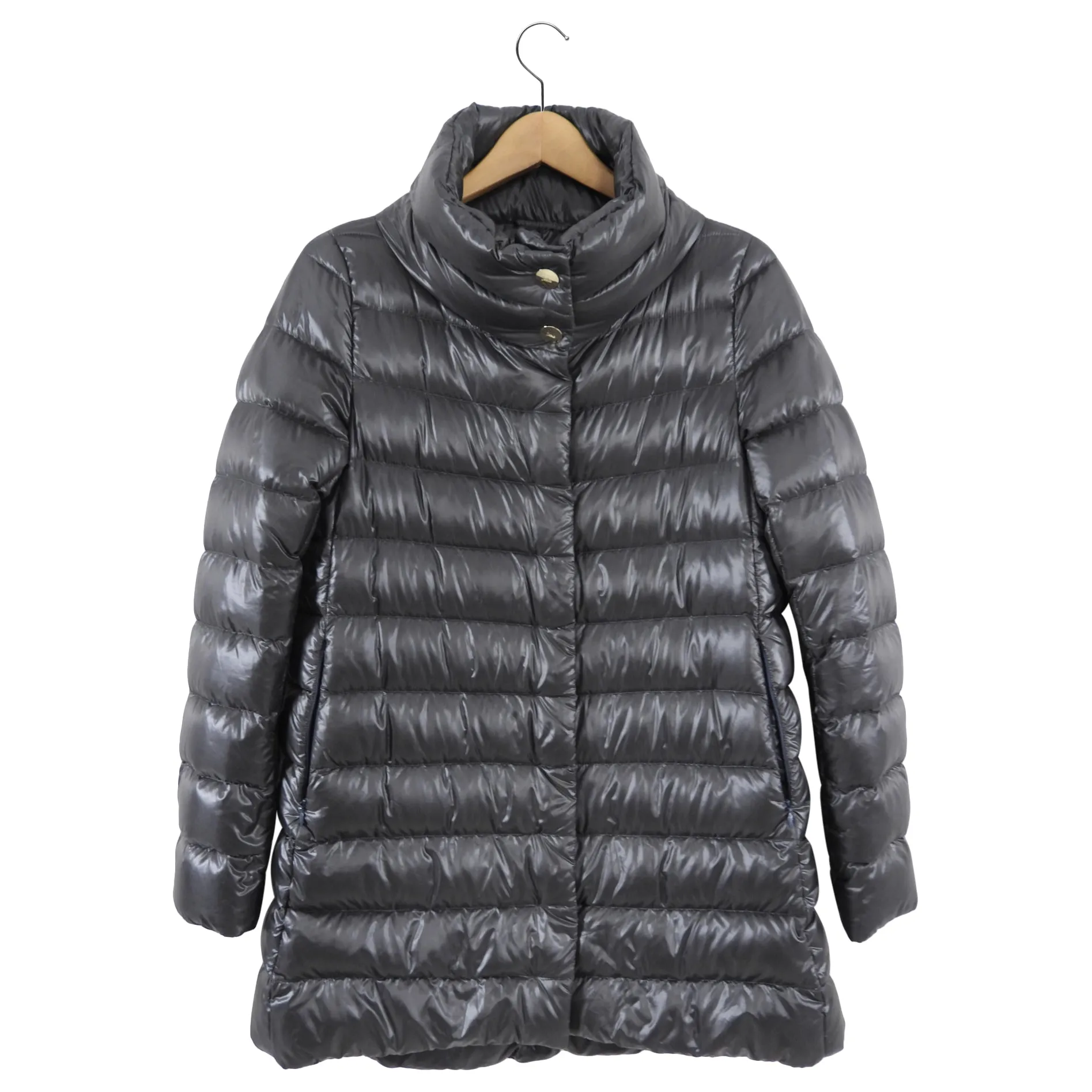 Herno Grey Light Down Filled Puffer Coat - IT44 / USA 8