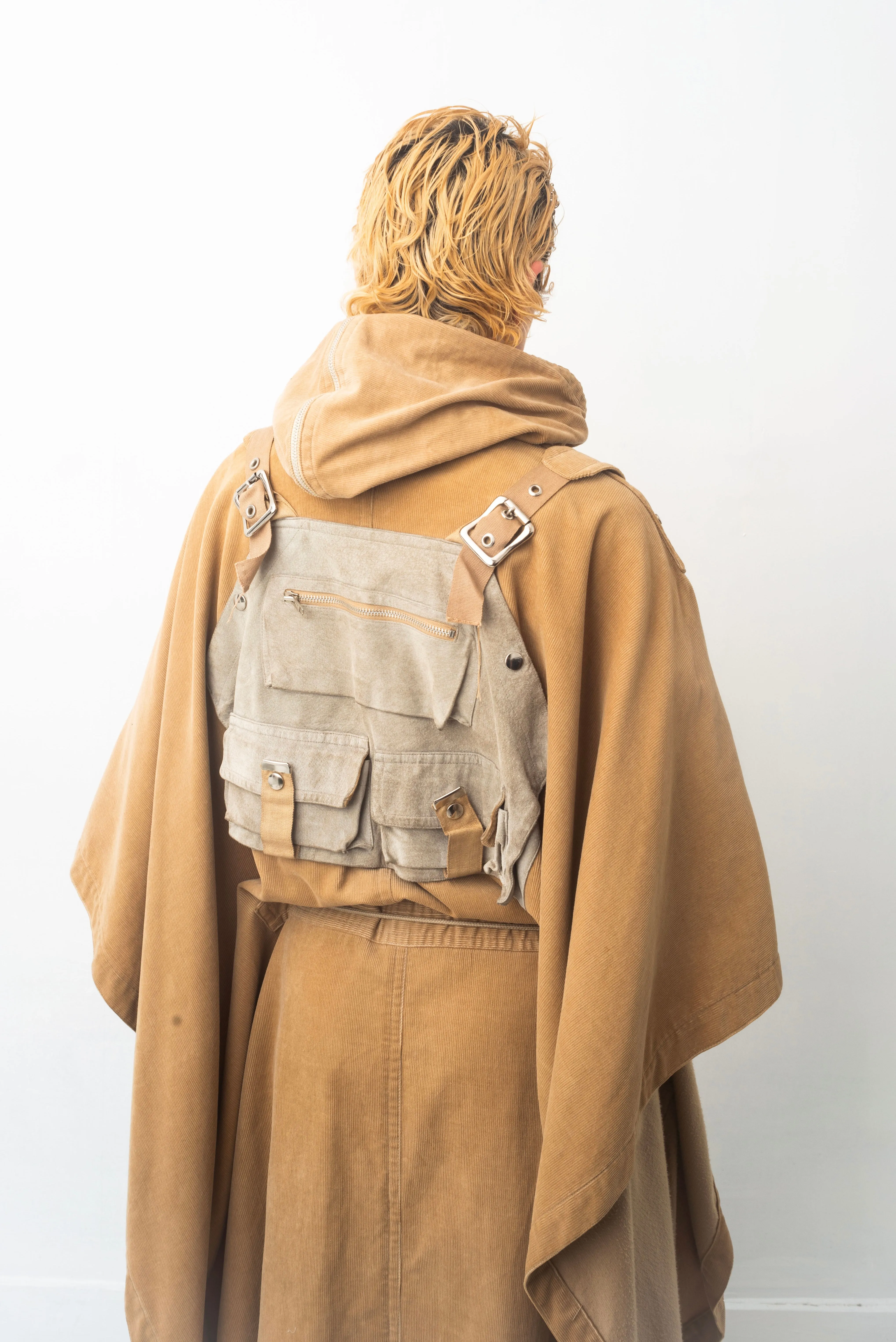 Kansaï Yamamoto 80’s dystopian cape with integrated backpack