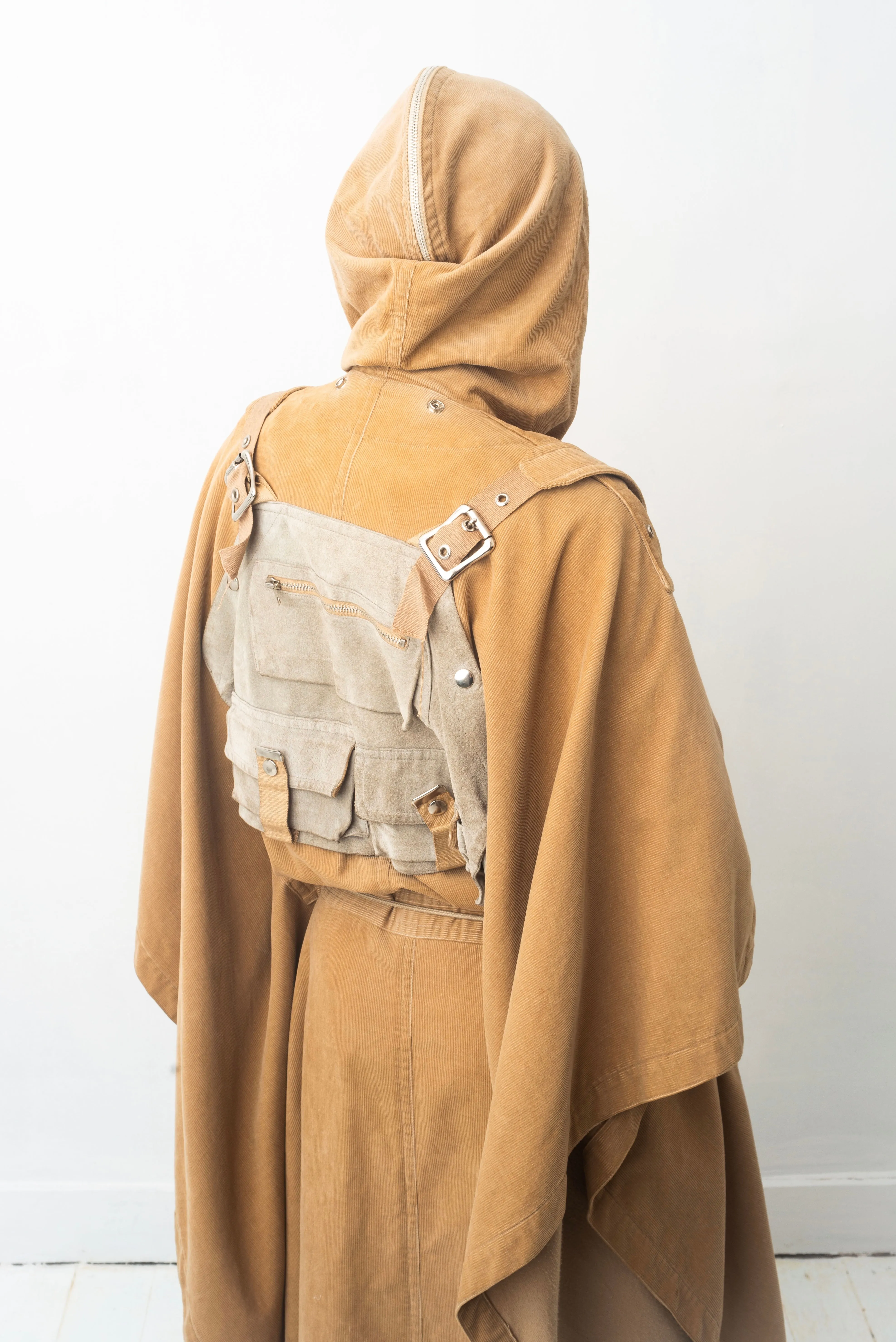 Kansaï Yamamoto 80’s dystopian cape with integrated backpack