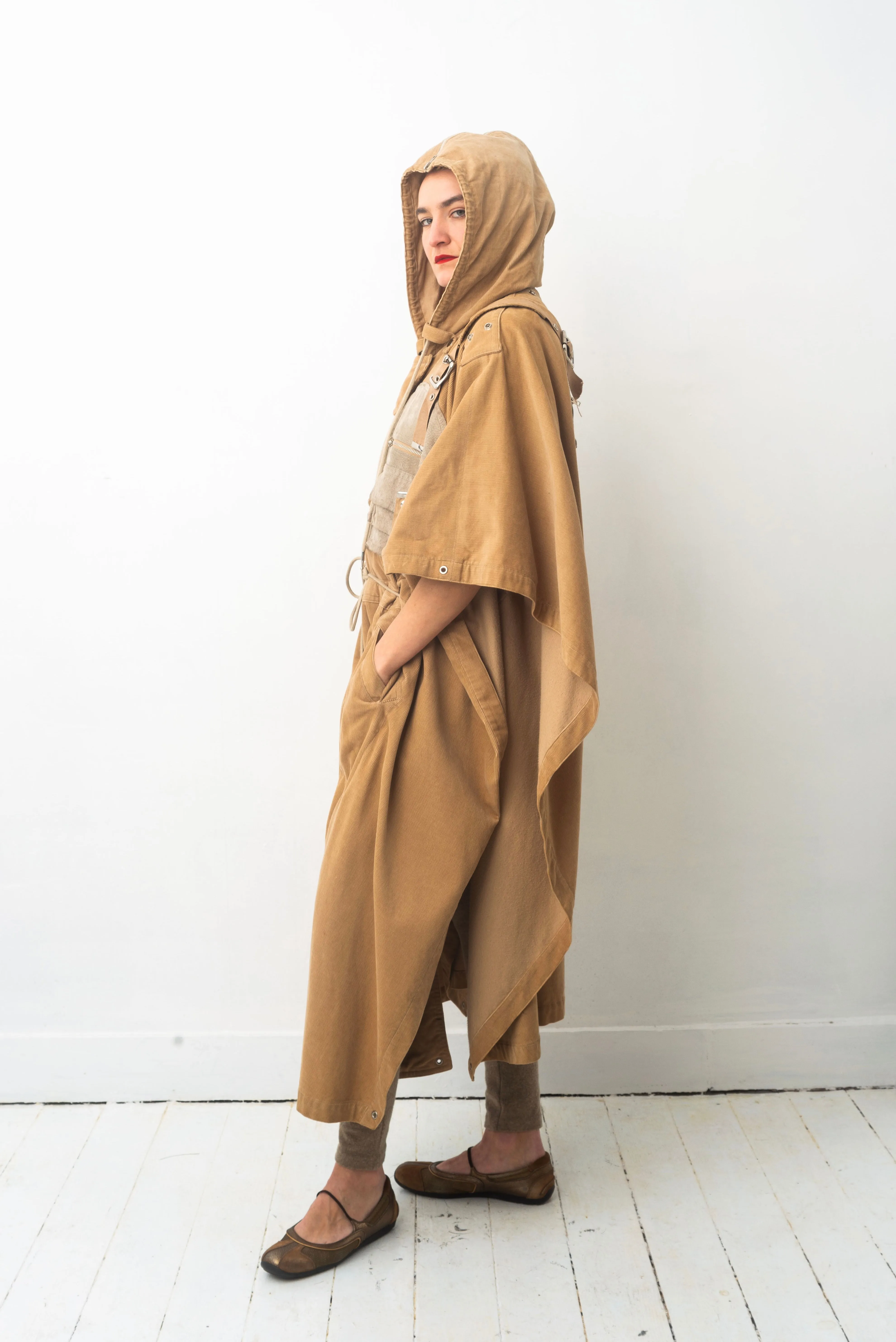 Kansaï Yamamoto 80’s dystopian cape with integrated backpack