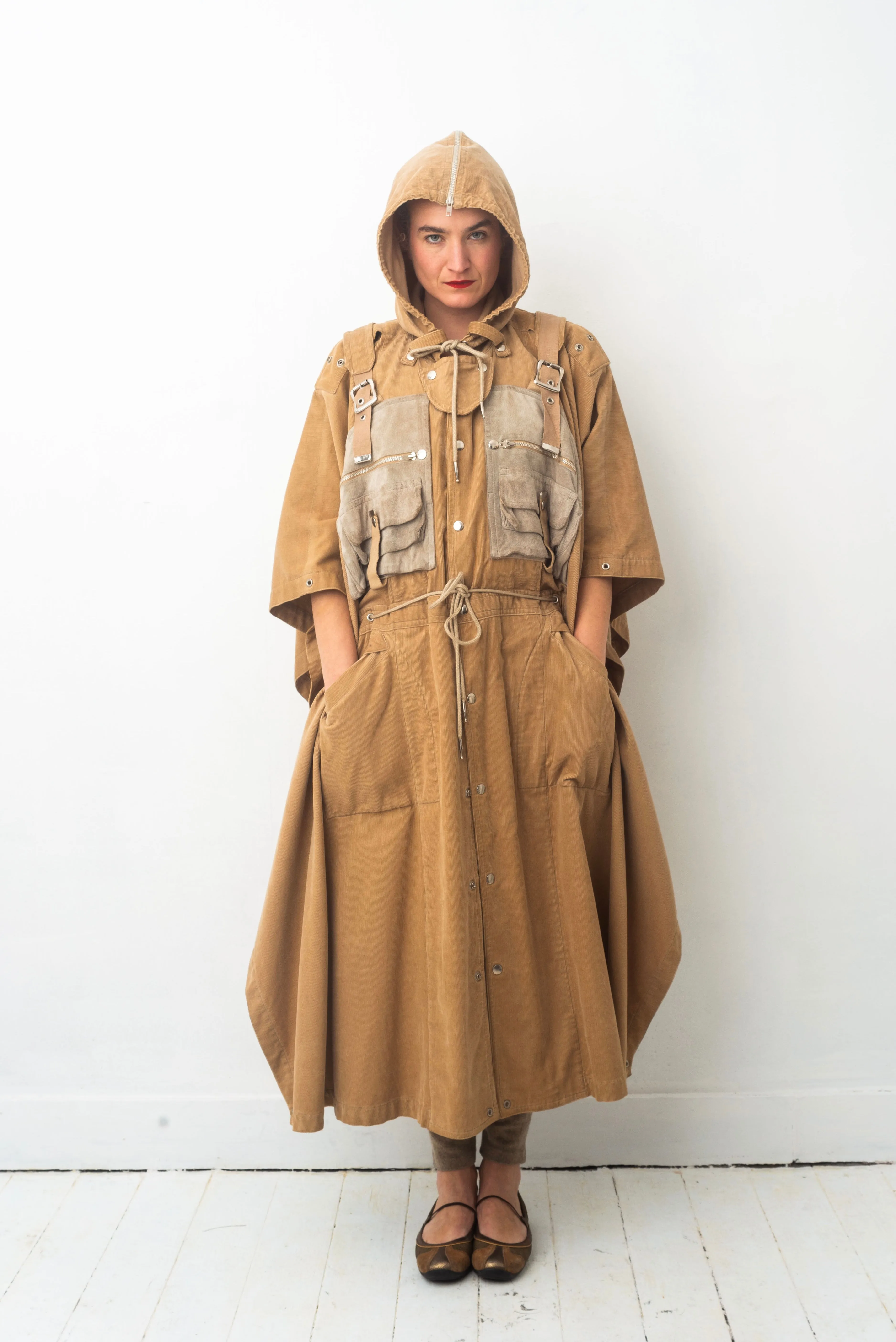 Kansaï Yamamoto 80’s dystopian cape with integrated backpack
