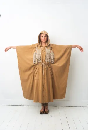 Kansaï Yamamoto 80’s dystopian cape with integrated backpack