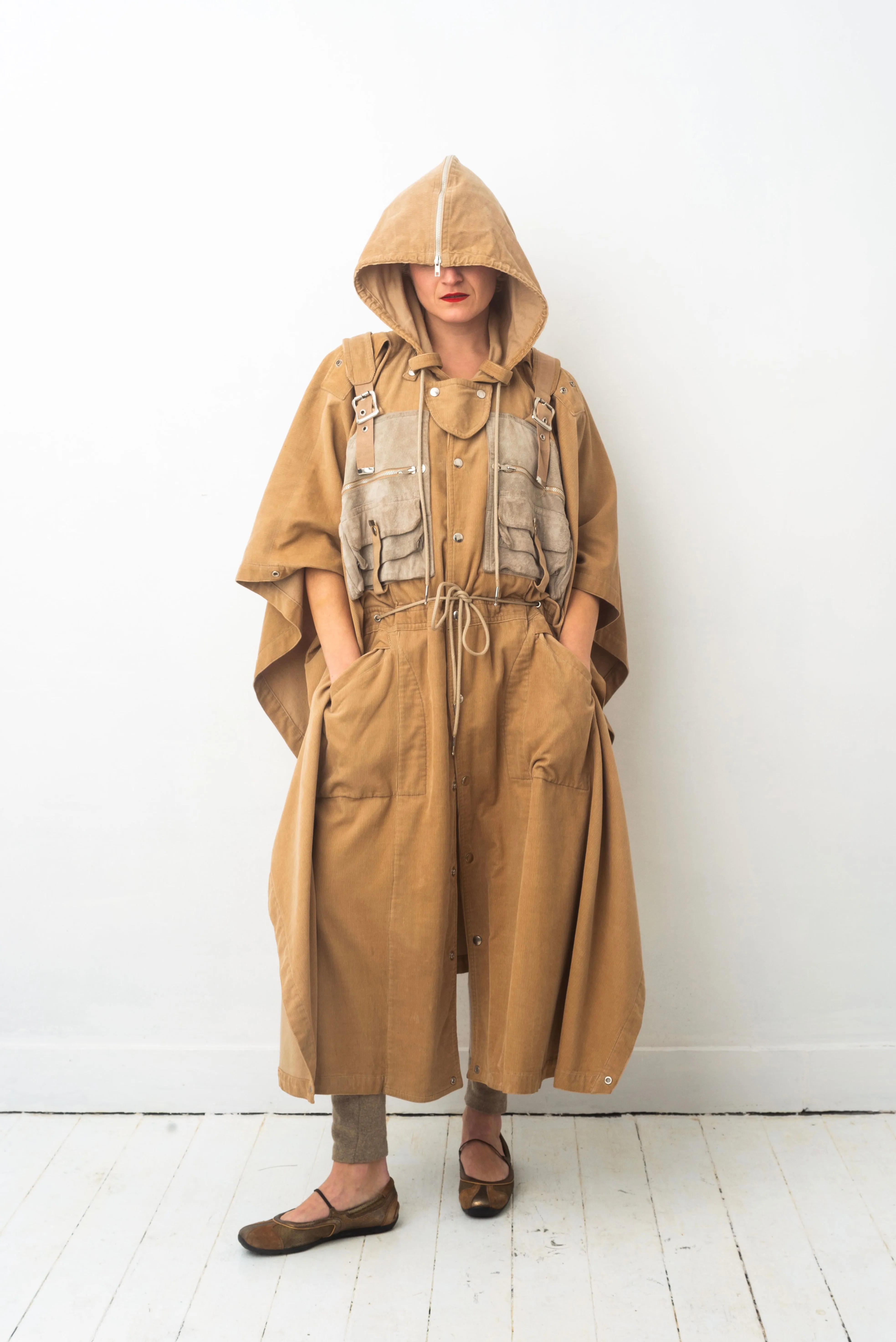 Kansaï Yamamoto 80’s dystopian cape with integrated backpack