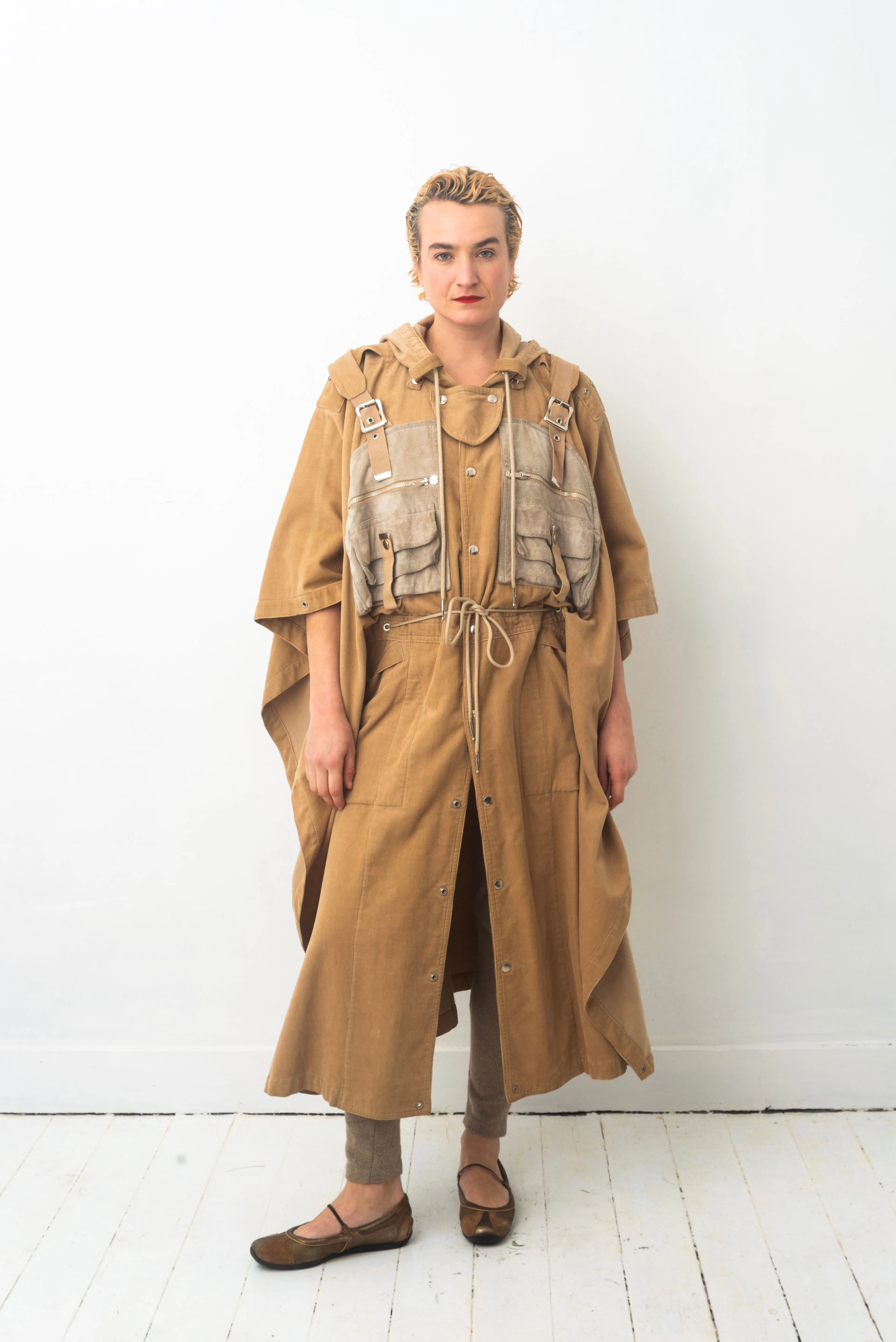 Kansaï Yamamoto 80’s dystopian cape with integrated backpack