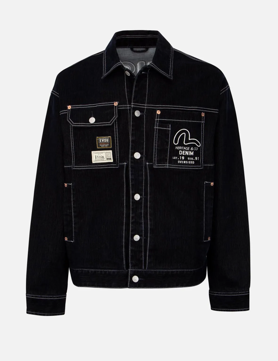 Logo Embroidery Velvet Denim Jacket