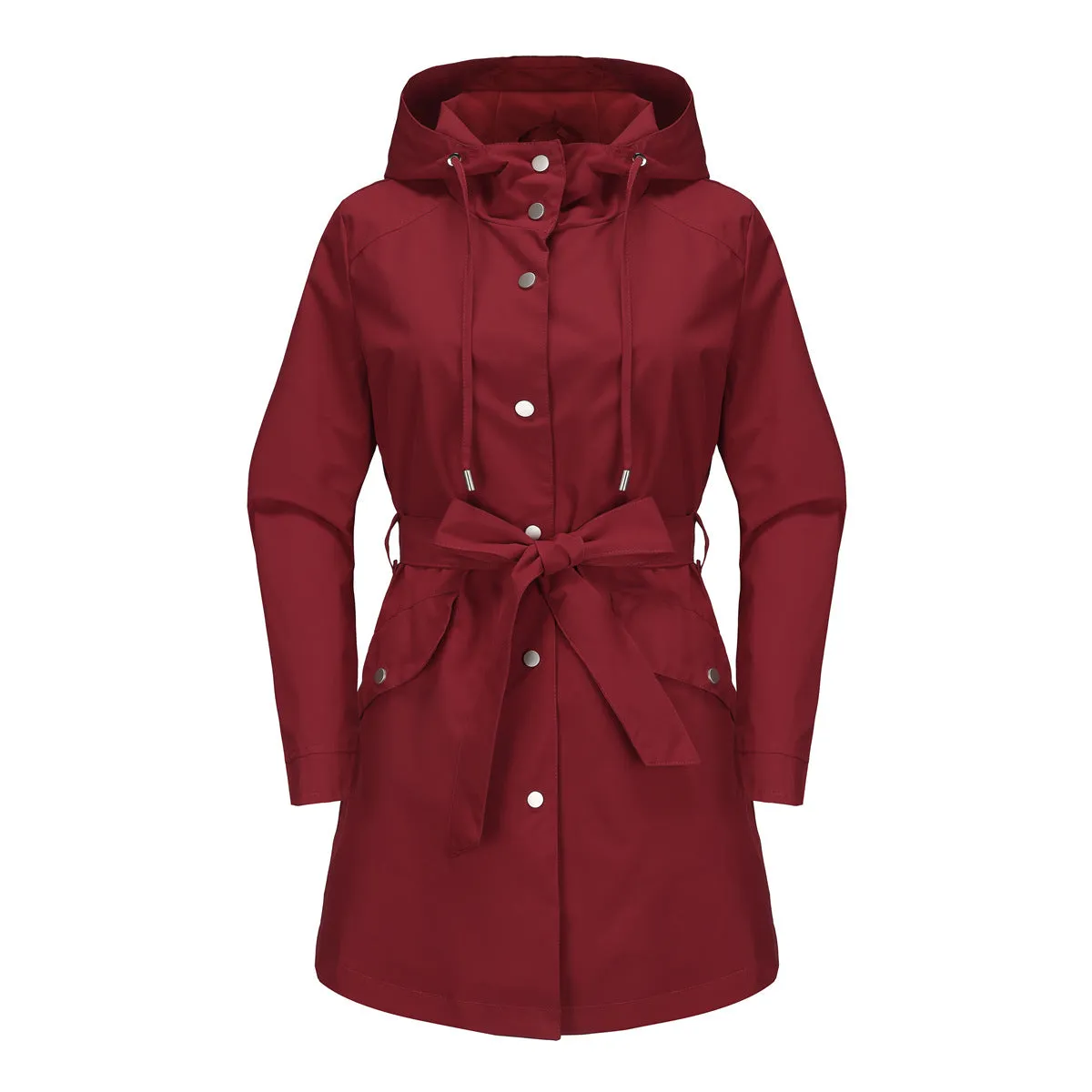 Long Hooded Waterproof Thin Casual Loose Trench Coat