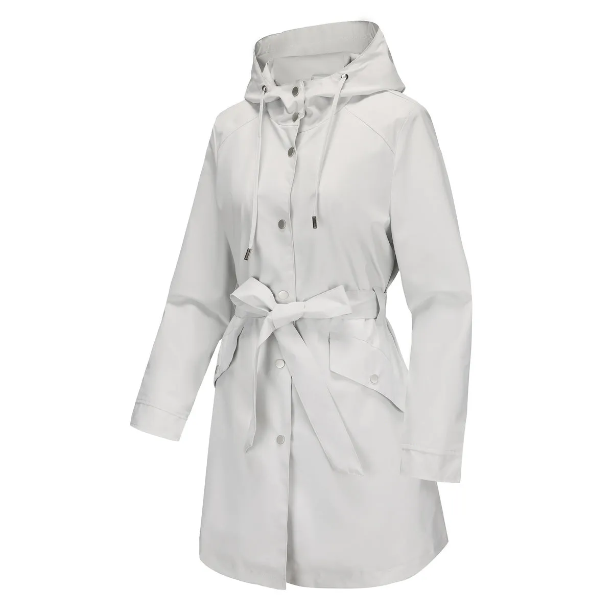 Long Hooded Waterproof Thin Casual Loose Trench Coat
