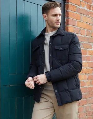 Men's Black Lightweight Collared Quilted Jacket