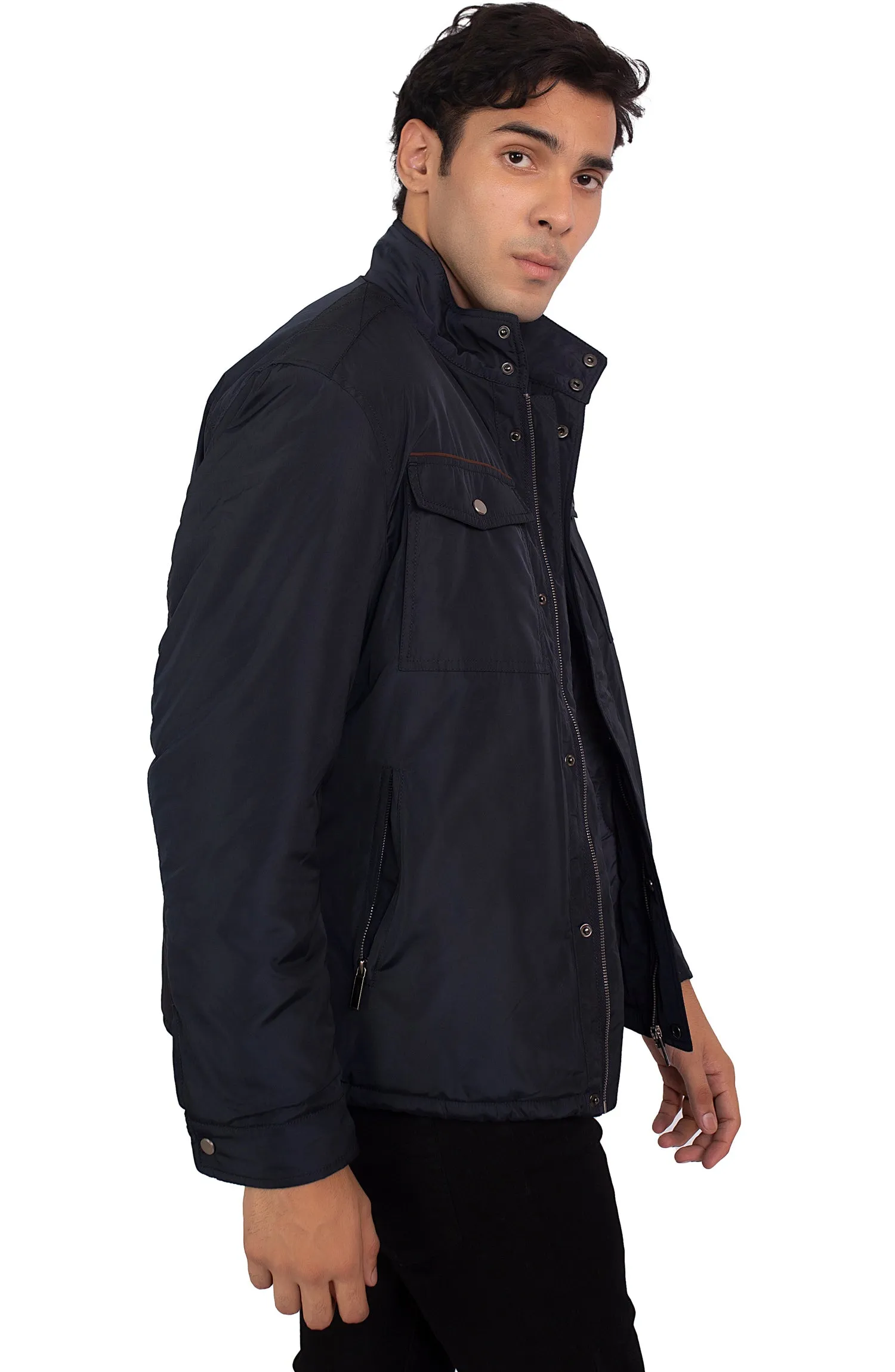 Mock Neck Quilted Jacket