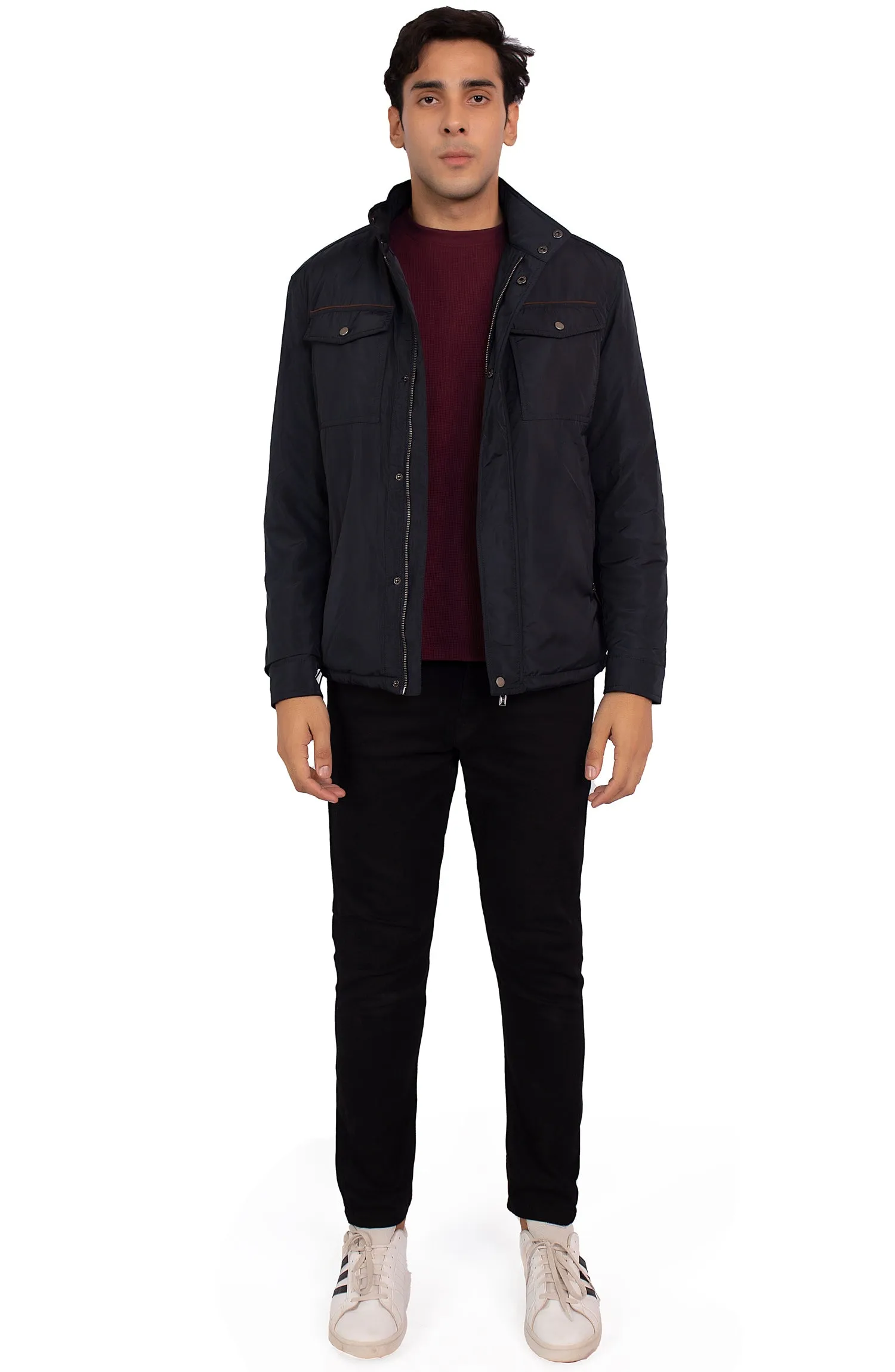 Mock Neck Quilted Jacket