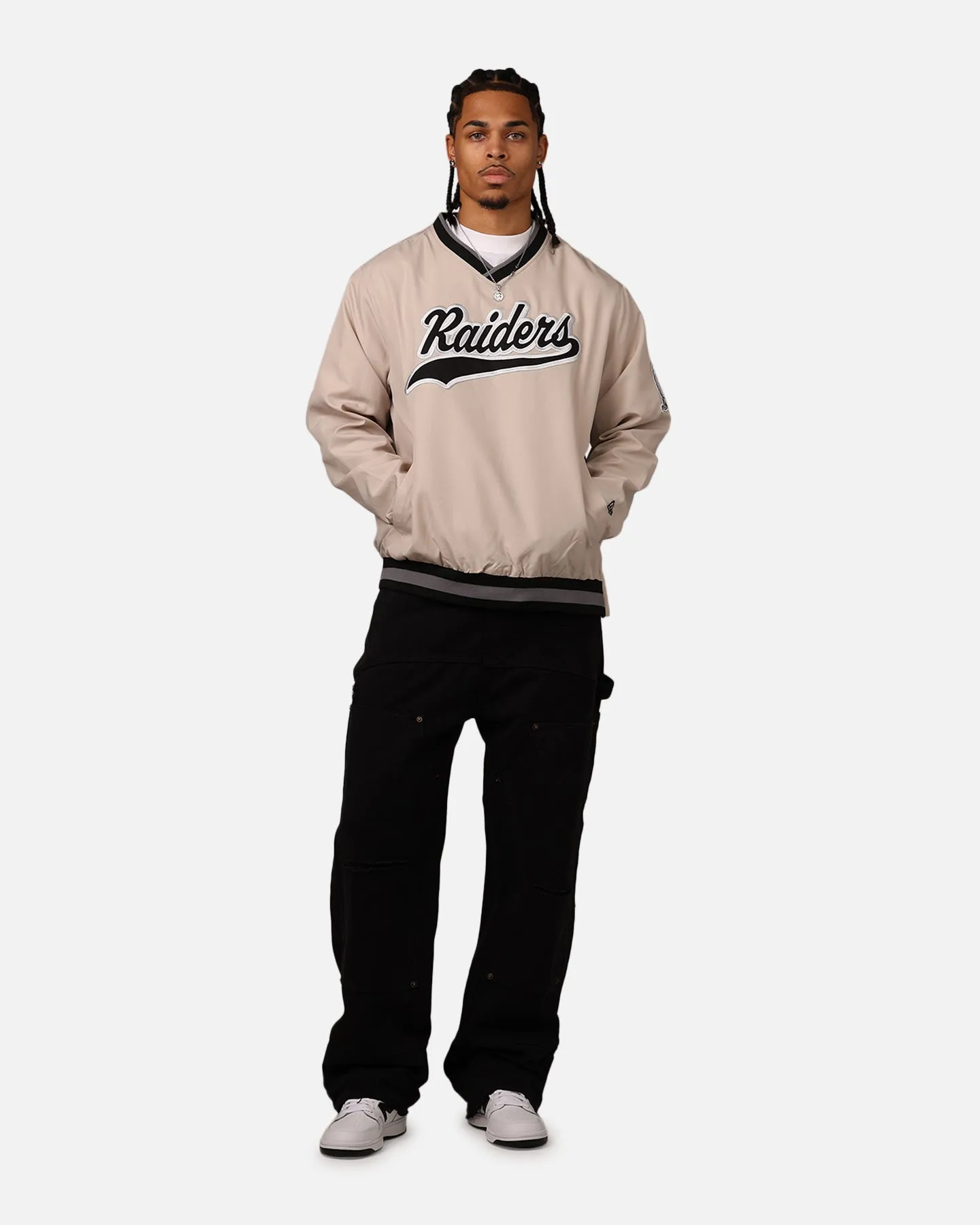New Era Las Vegas Raiders Sports Classics Pullover Windbreaker Stone/OTC