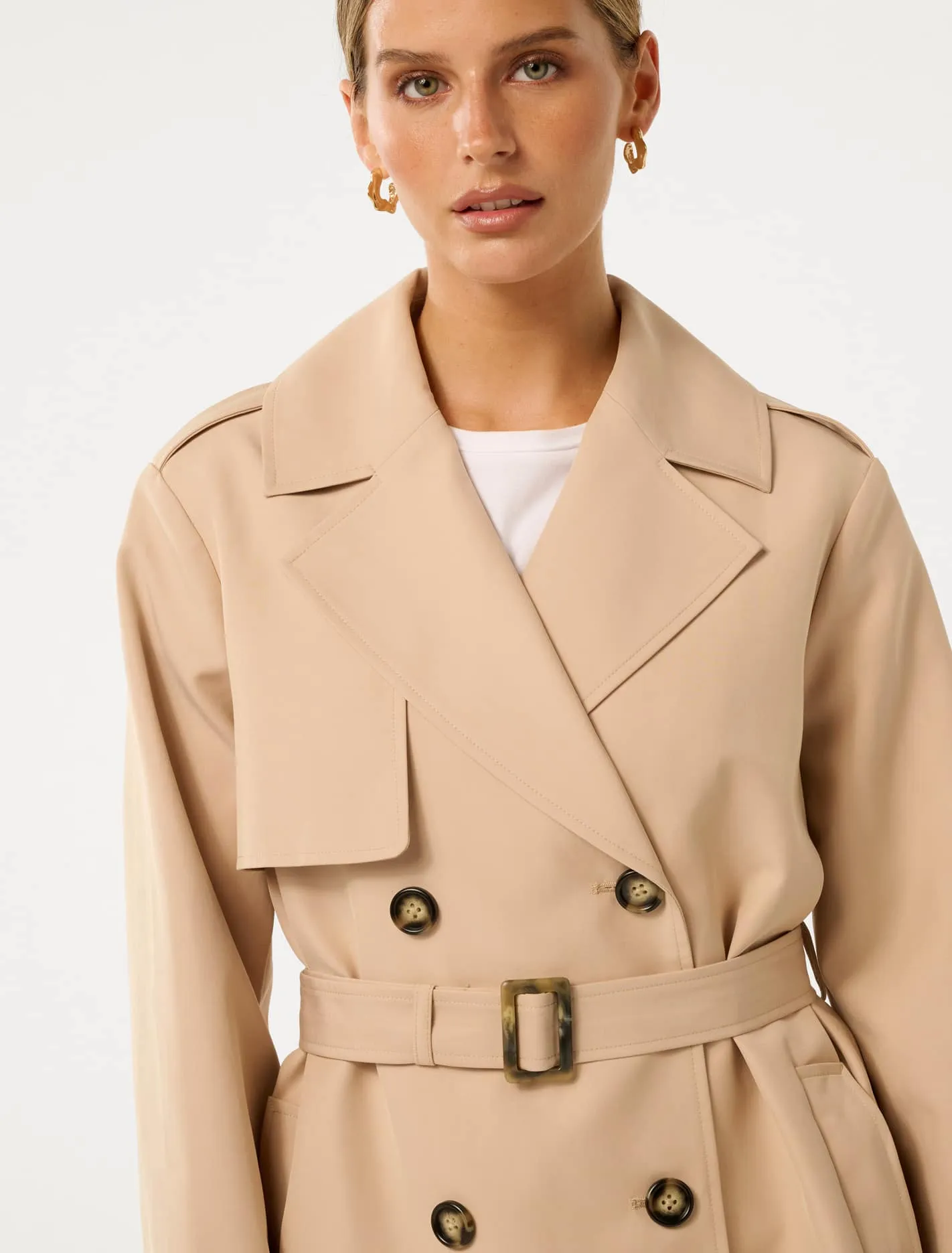 Rhea Petite Water Resistant Mid Trench Coat