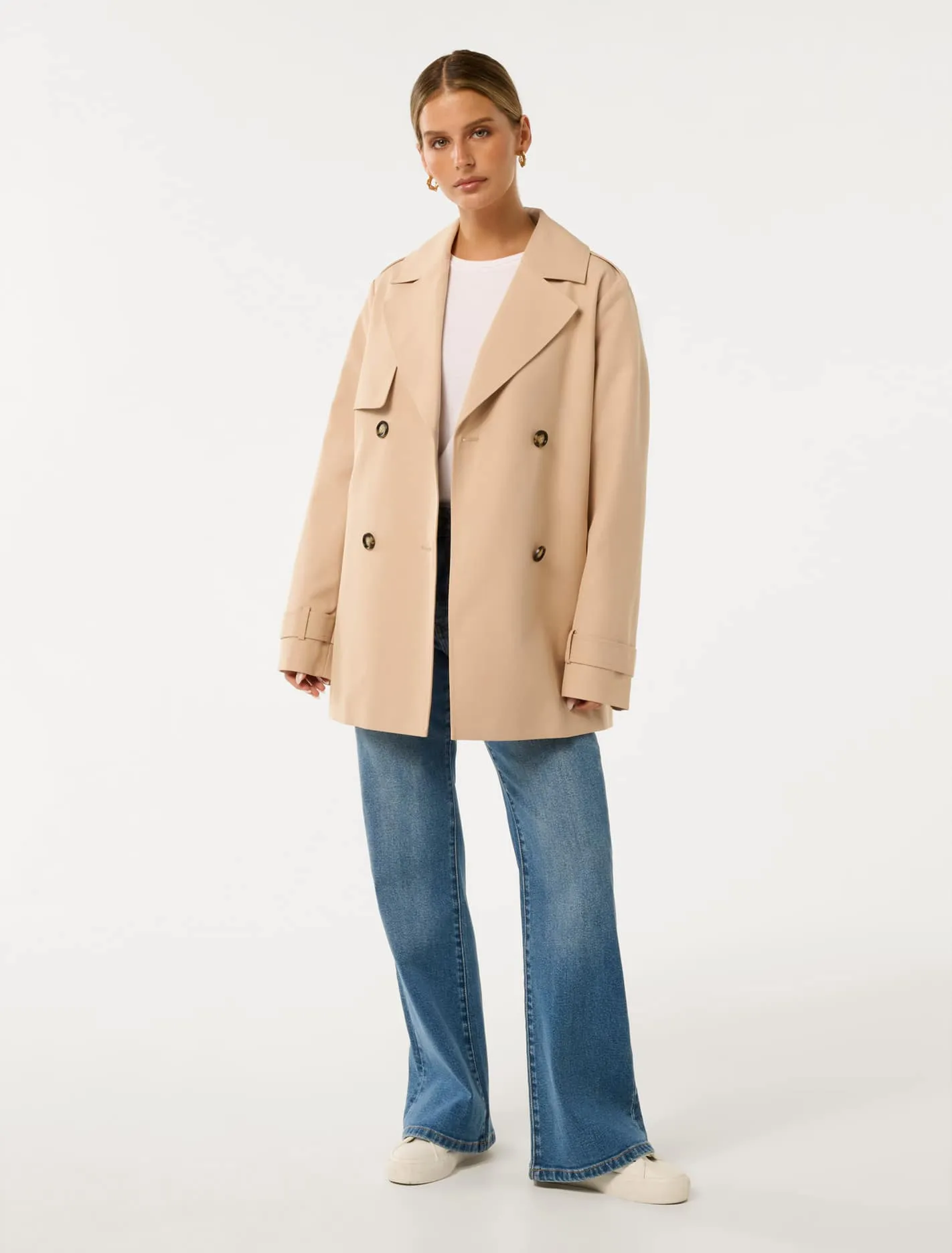 Rhea Petite Water Resistant Mid Trench Coat
