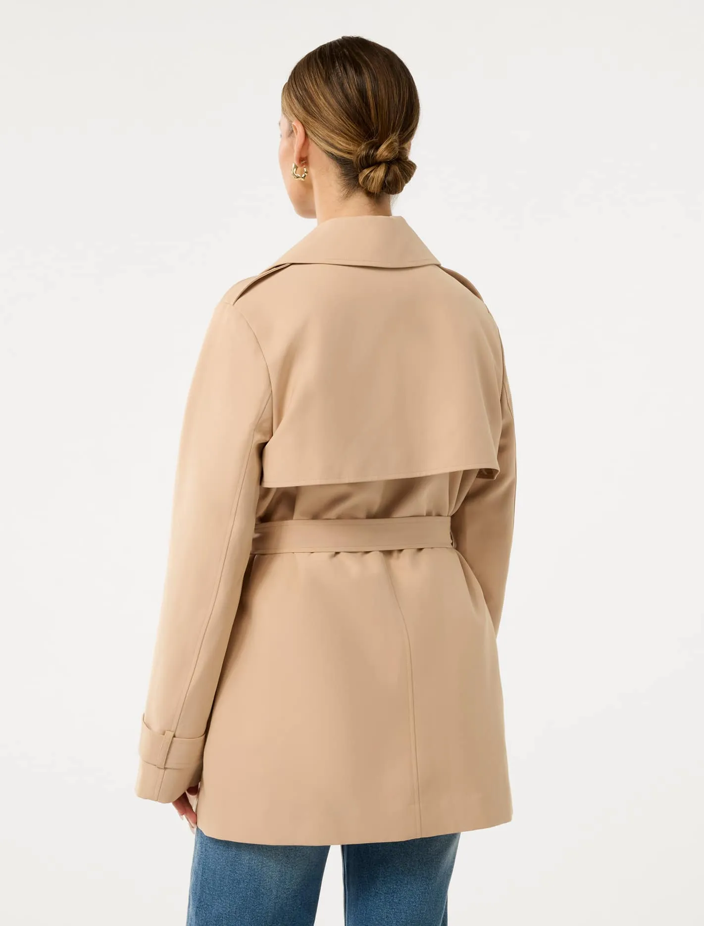 Rhea Petite Water Resistant Mid Trench Coat