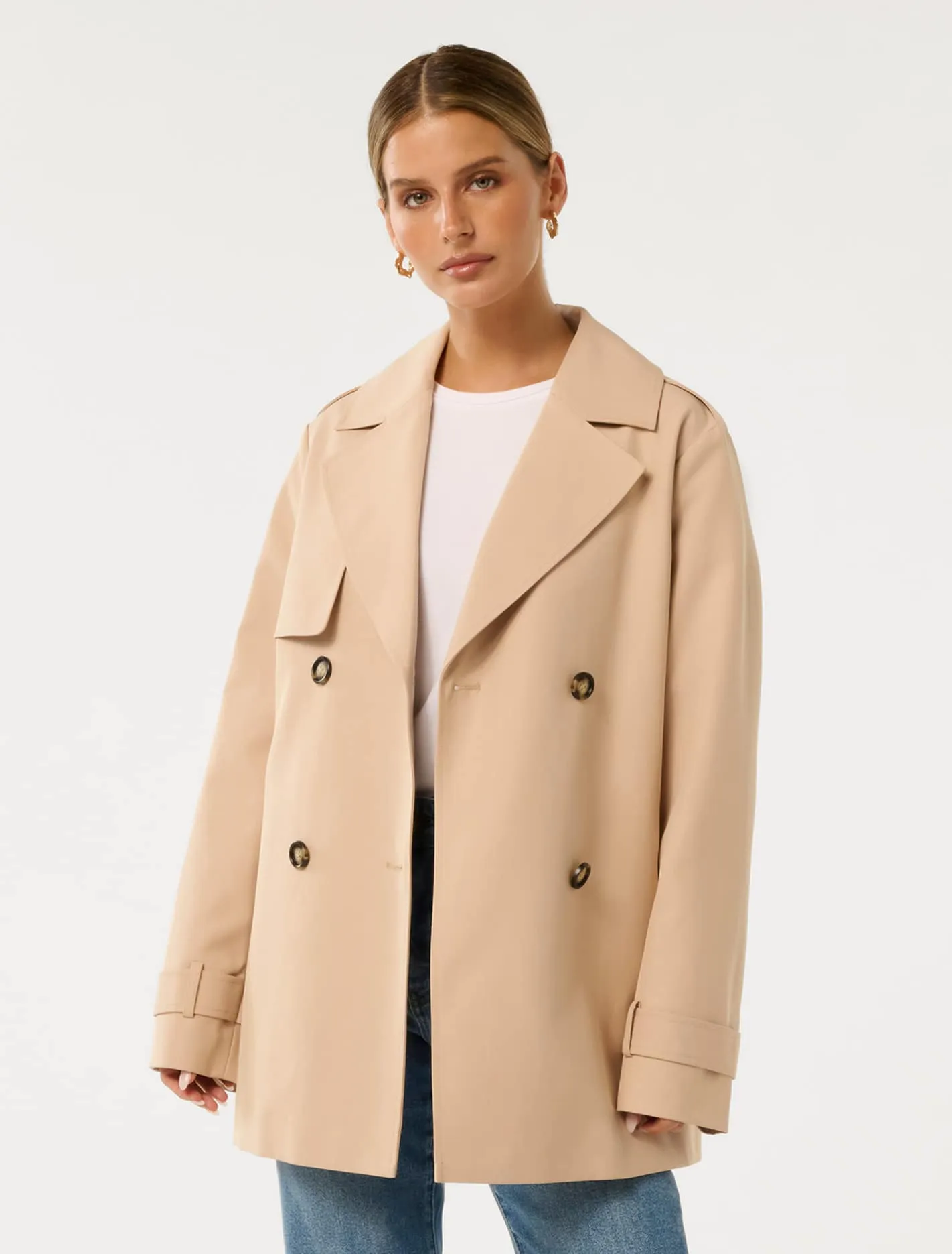 Rhea Petite Water Resistant Mid Trench Coat
