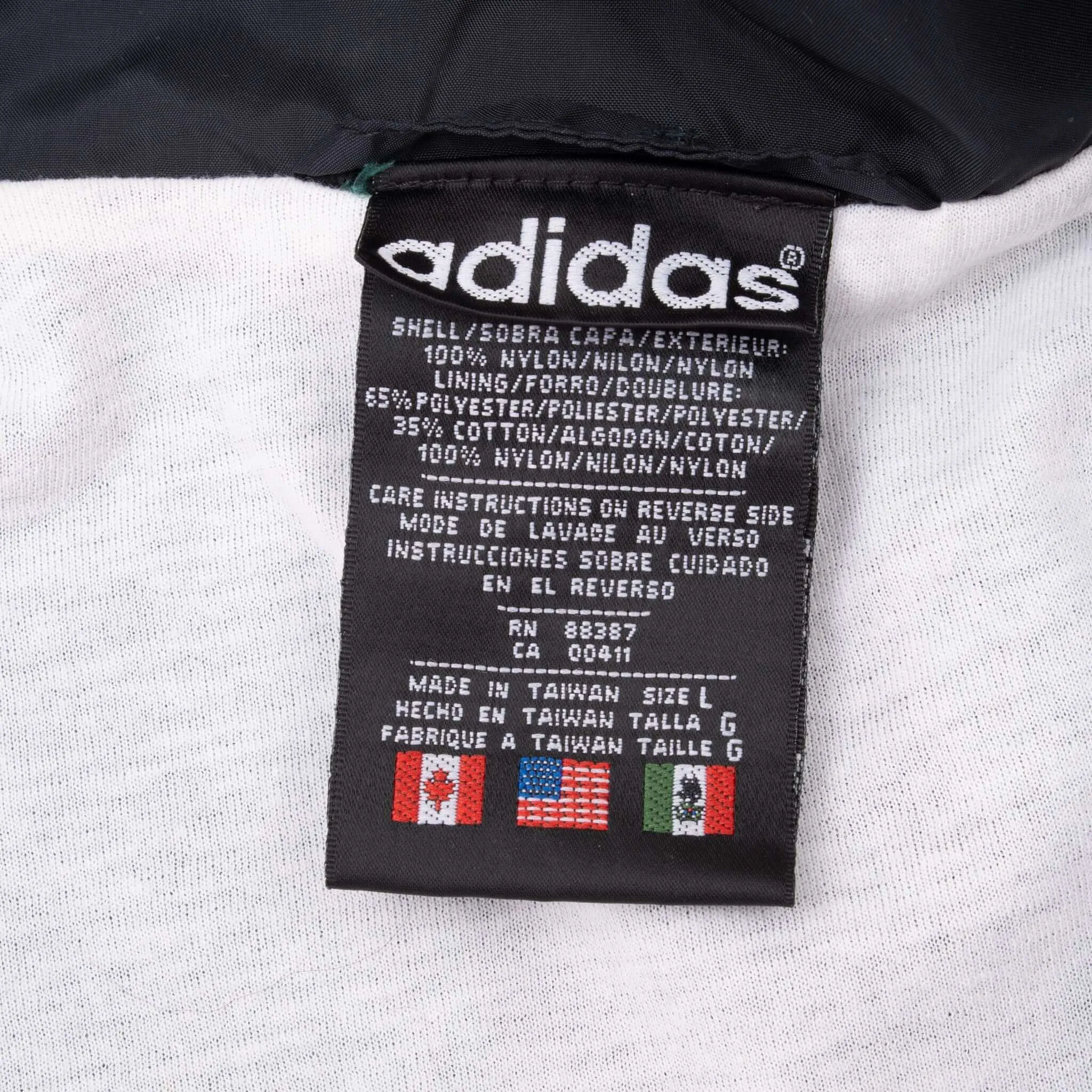 VINTAGE ADIDAS GREEN WINDBREAKER JACKET 1990S LARGE