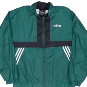 VINTAGE ADIDAS GREEN WINDBREAKER JACKET 1990S LARGE