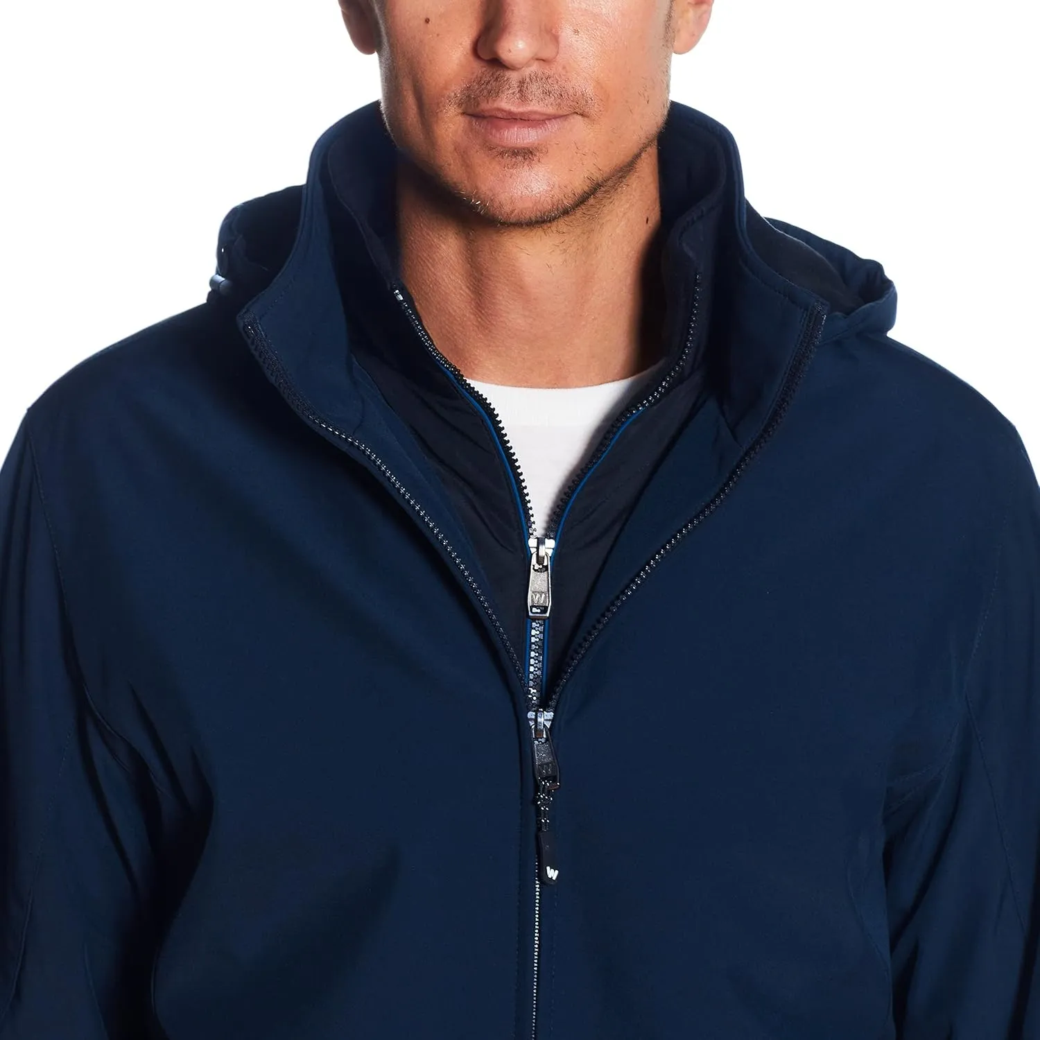 Weatherproof Ultra Tech Mens Jacket Winter Coat for Men Winter Coat Rain Jacket for Men with Fleece Bib and Removable Hood