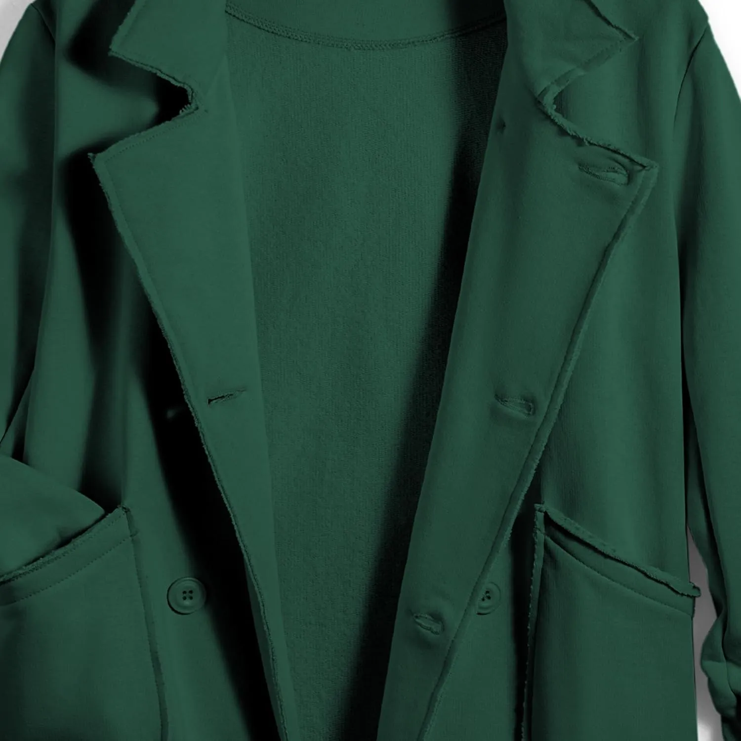 Women Warm Pea Coat Notched Lapel Neck Cropped Double Breasted Button Down Trench Overcoat Jackets with Pockets